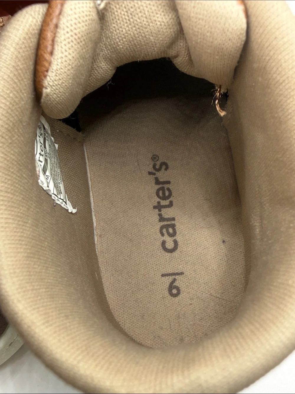 Carter's Brown Faux Leather Lace-Up Kids Boots